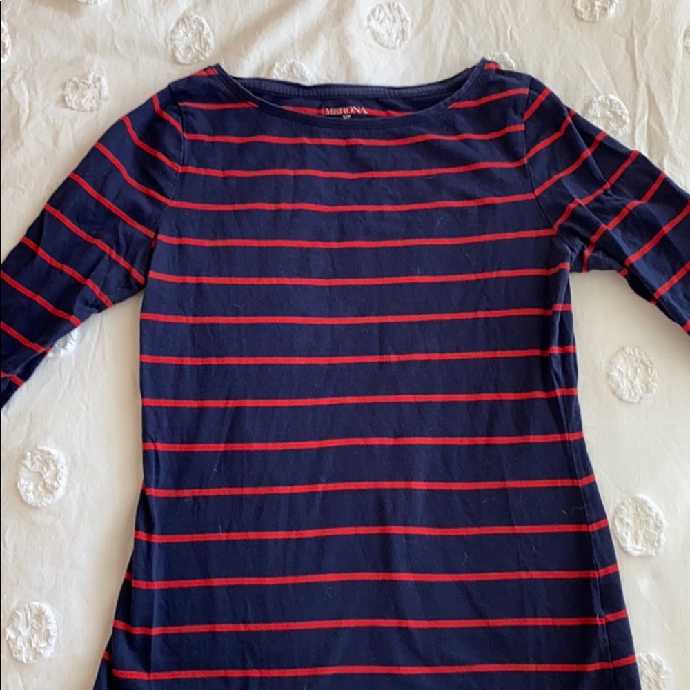 Quarter Sleeve Striped Shirt